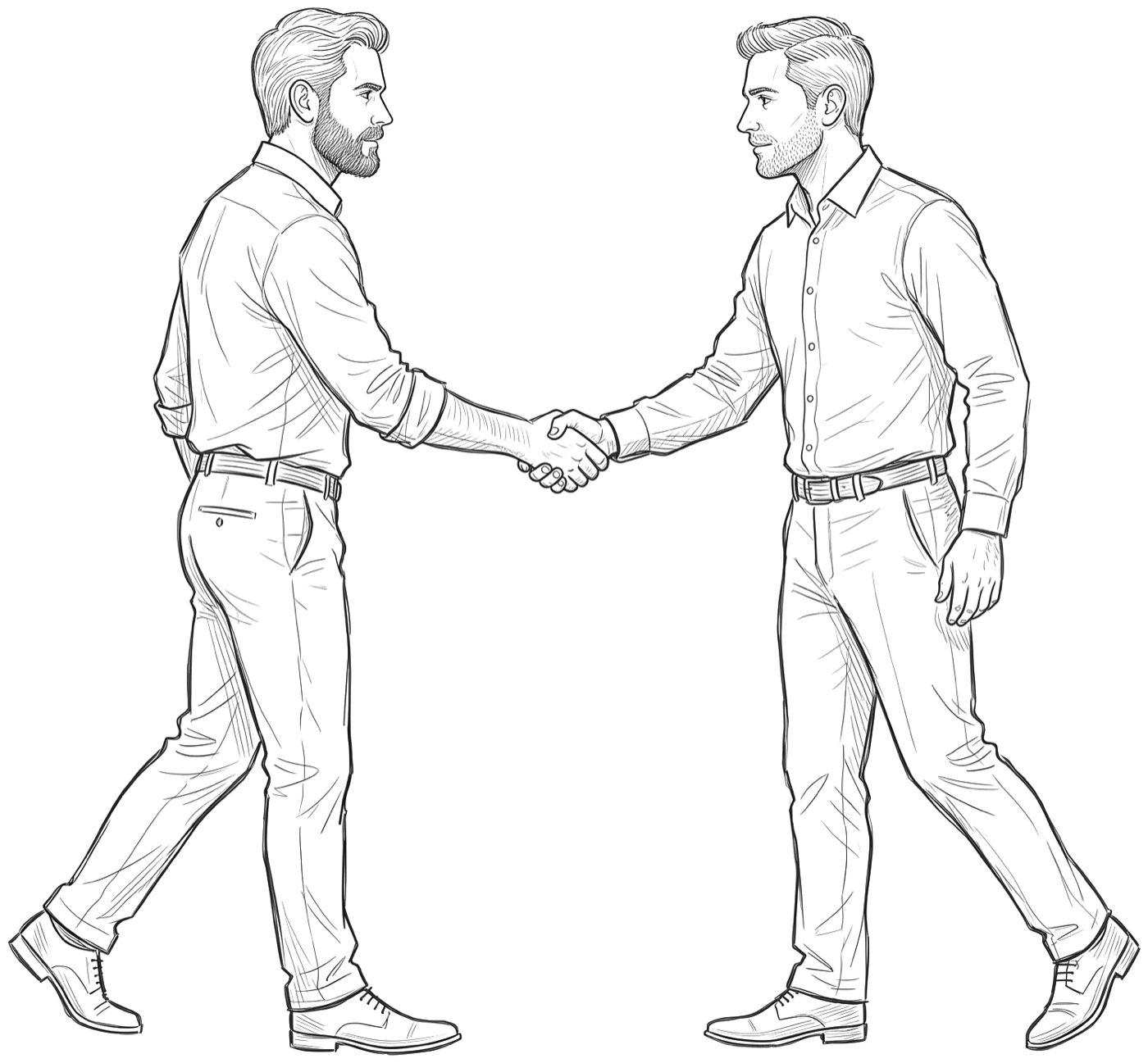 Two people shaking hands at the start of an engagement